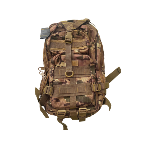 Smell proof backpack in green beige camo